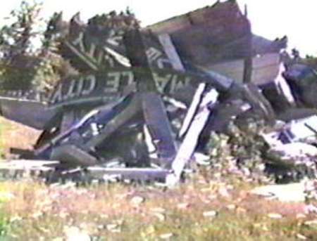 Maple City Drive-In Theatre - Wrecked Marquee - Photo From Rg (newer photo)